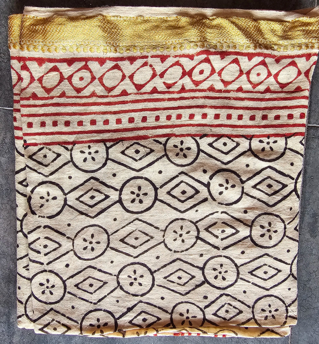 Sarong Algodão Borda Zari Seda Corante Vegetal