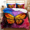 3D Printed Microfiber Rainbow Butterfly Bedding Set for Girls Boys Children Solid Pattern with Polyester Filling