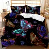 3D Printed Microfiber Rainbow Butterfly Bedding Set for Girls Boys Children Solid Pattern with Polyester Filling
