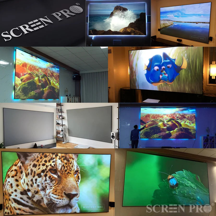 Tela de quadro fixo de filme de venda quente Tela UST ALR de 150 polegadas com tela de projeção de rejeição de luz ambiente HD 4K para cinema em casa