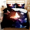3D Printed Microfiber Rainbow Butterfly Bedding Set for Girls Boys Children Solid Pattern with Polyester Filling