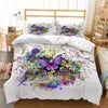 3D Printed Microfiber Rainbow Butterfly Bedding Set for Girls Boys Children Solid Pattern with Polyester Filling
