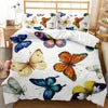 3D Printed Microfiber Rainbow Butterfly Bedding Set for Girls Boys Children Solid Pattern with Polyester Filling