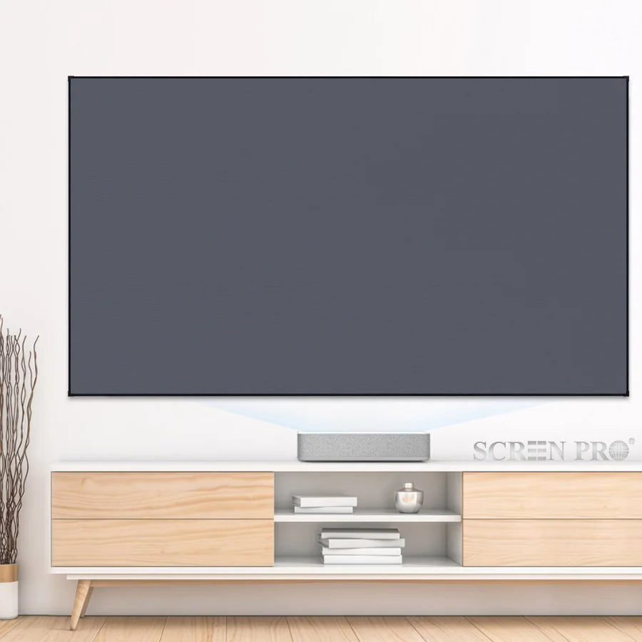 Tela de quadro fixo de filme de venda quente Tela UST ALR de 150 polegadas com tela de projeção de rejeição de luz ambiente HD 4K para cinema em casa