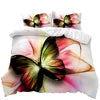 3D Printed Microfiber Rainbow Butterfly Bedding Set for Girls Boys Children Solid Pattern with Polyester Filling