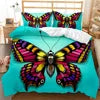 3D Printed Microfiber Rainbow Butterfly Bedding Set for Girls Boys Children Solid Pattern with Polyester Filling