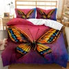 3D Printed Microfiber Rainbow Butterfly Bedding Set for Girls Boys Children Solid Pattern with Polyester Filling