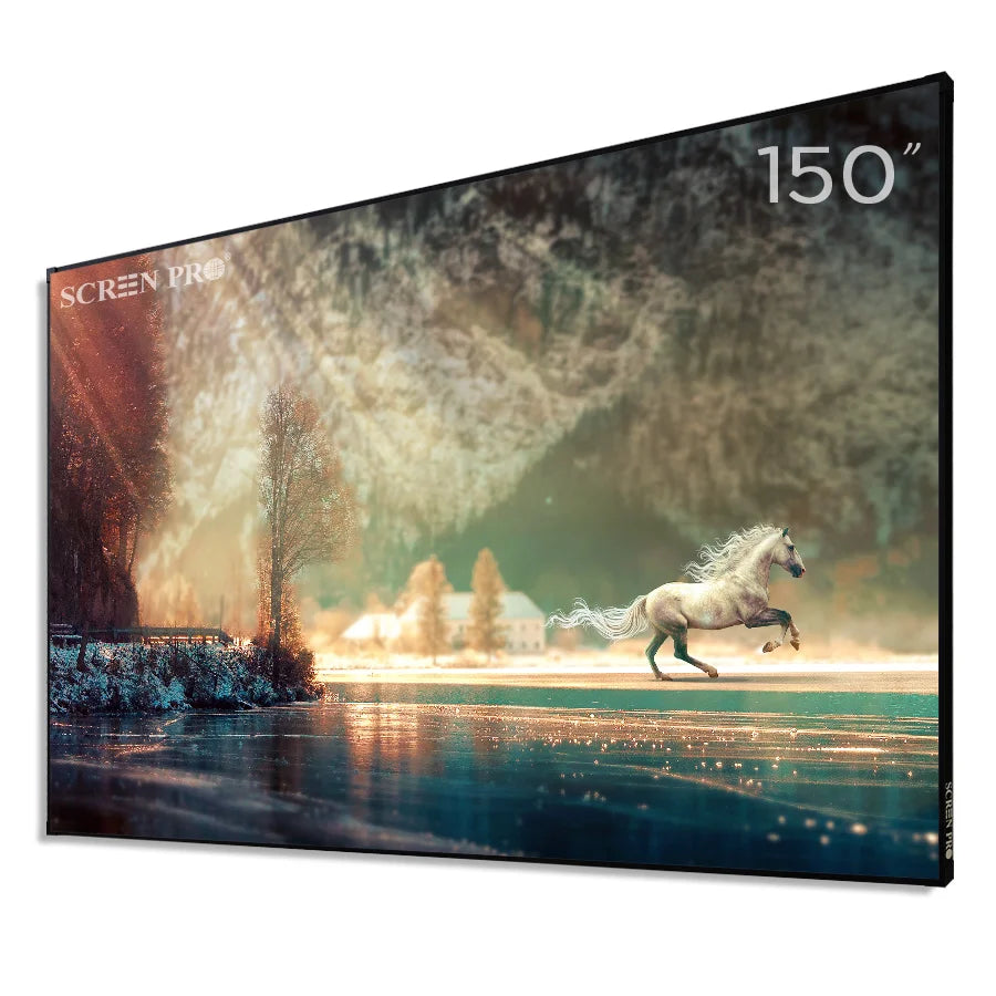 Tela de quadro fixo de filme de venda quente Tela UST ALR de 150 polegadas com tela de projeção de rejeição de luz ambiente HD 4K para cinema em casa
