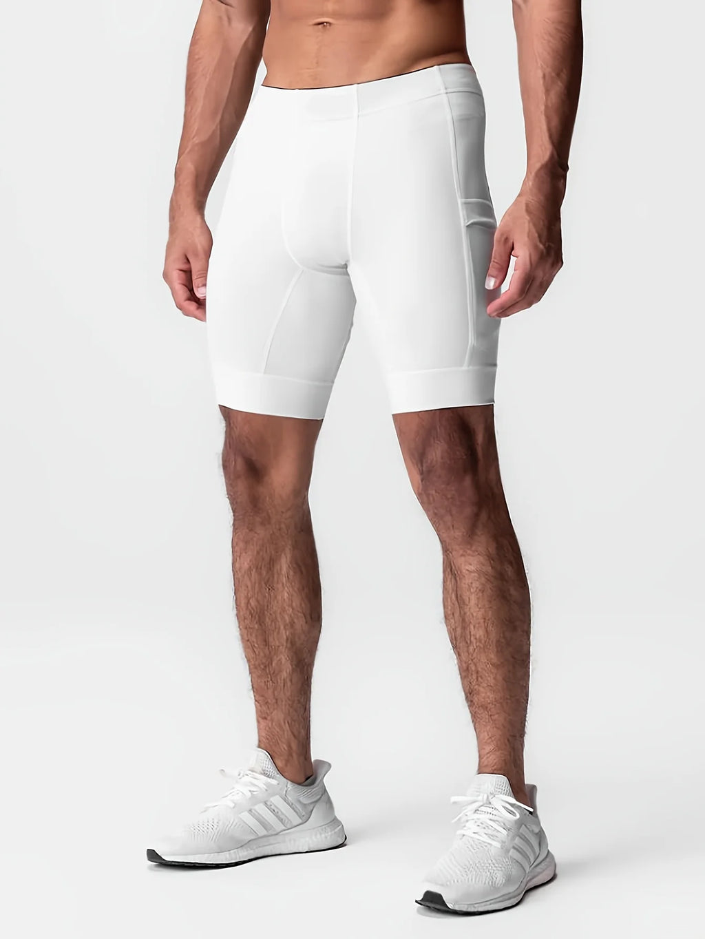 Custom Logo White Pocketed Compression Plus Size Cycling Shorts Personalized OEM Performance Biking Apparel