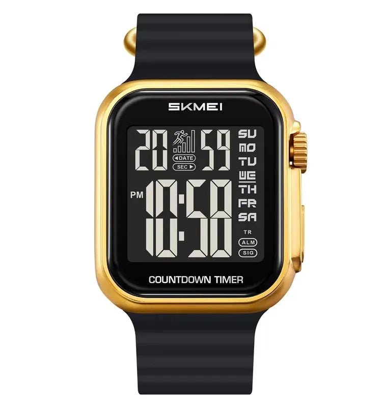 SKMEI 2269 Eletrônico Digital 3bar Relógio de Pulso à Prova D’Água Luz de Volta Tempo Display LED Relógio de Esportes ao Ar Livre Relógio Masculino Cronômetro Relógio