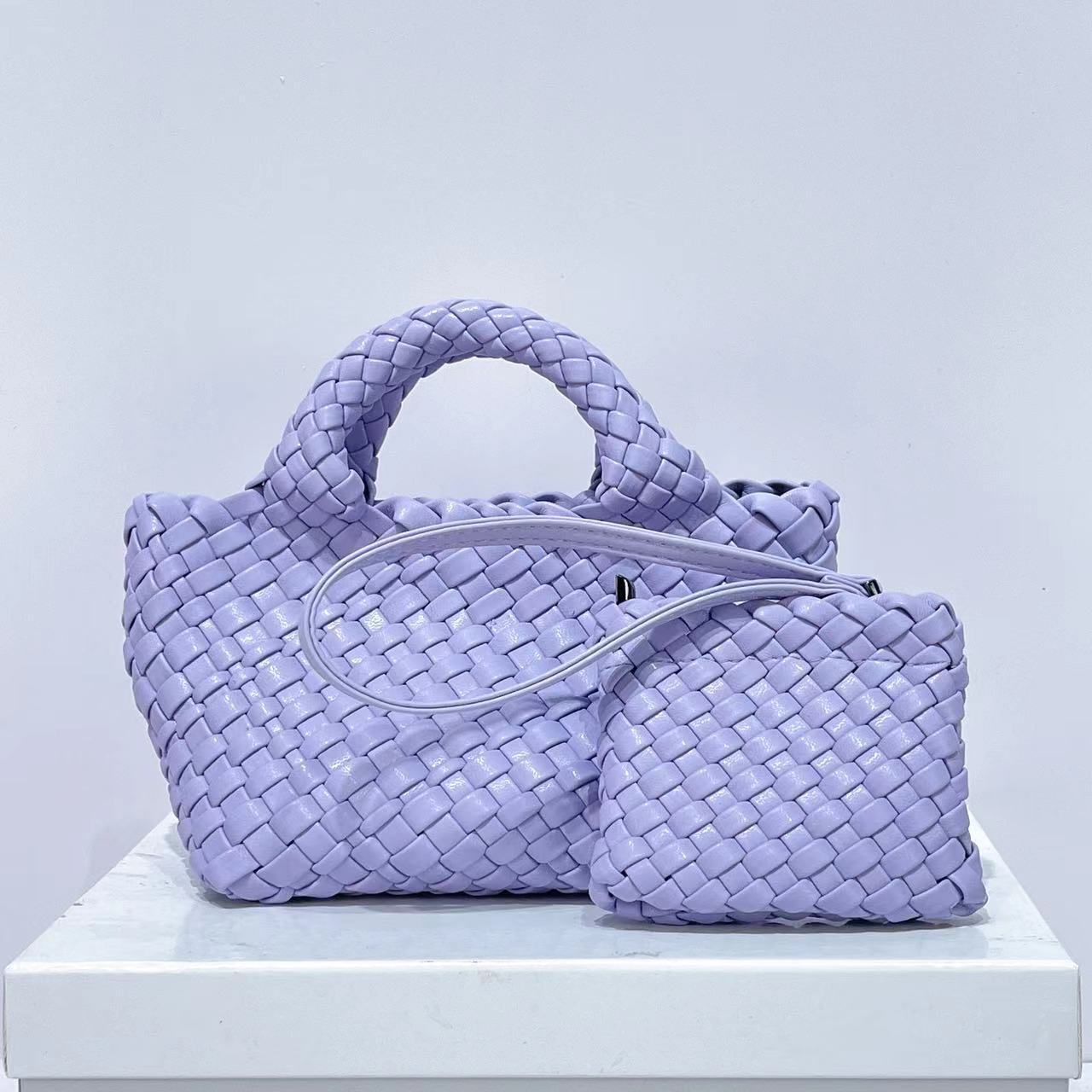 Bolsa Cestinha Trançada Estilo Coreano