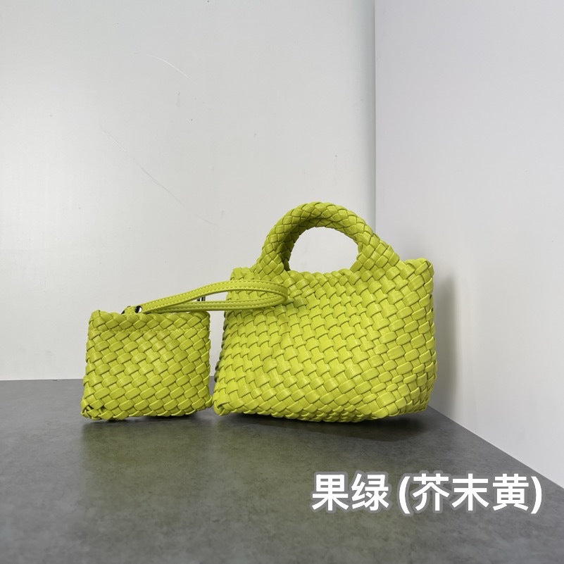 Bolsa Cestinha Trançada Estilo Coreano