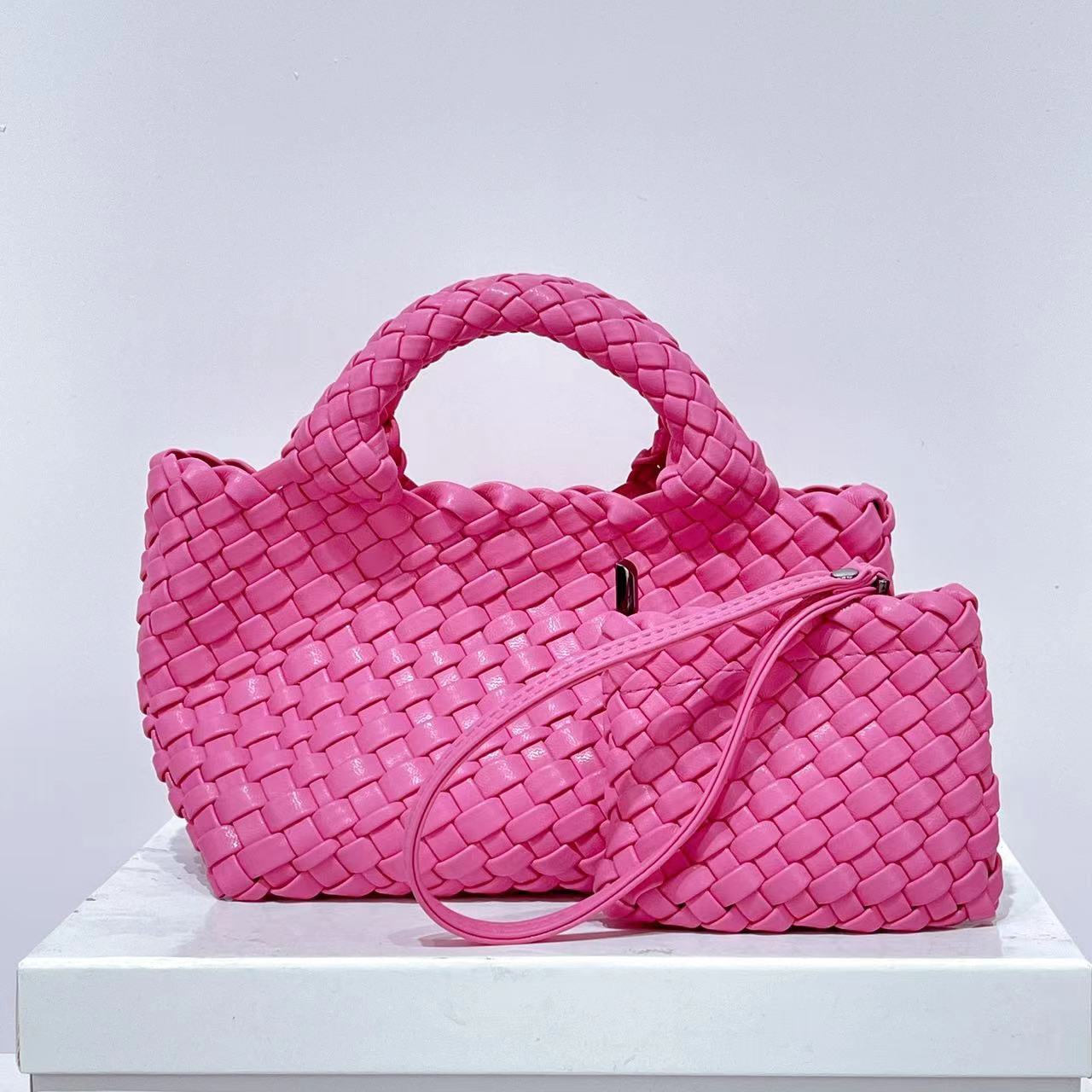 Bolsa Cestinha Trançada Estilo Coreano