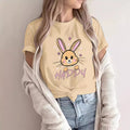 Fashion Joker Shoulder Short-sleeved T-shirt Rabbit Print