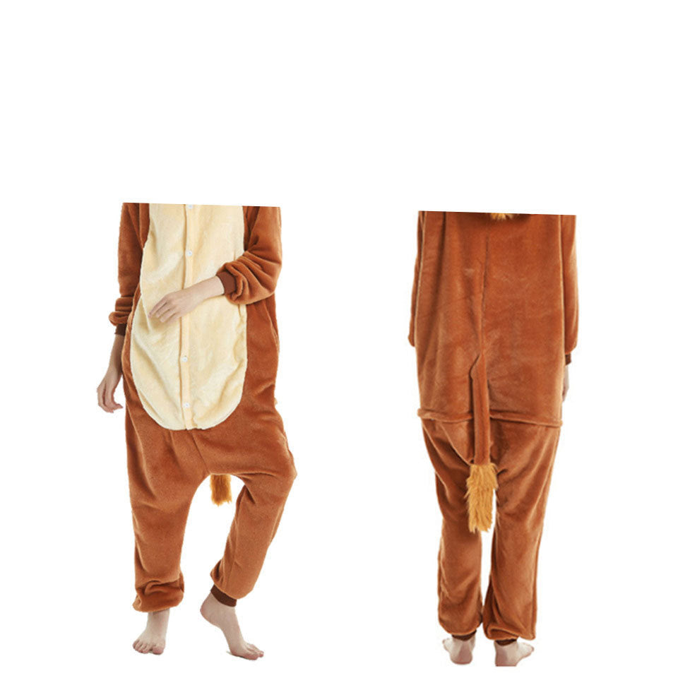 Cross-Border Cartoon One-Piece Pajamas Animal Flannel Winter Thickened Cross-Border Dinosaur Pegasus Tiger Unicorn