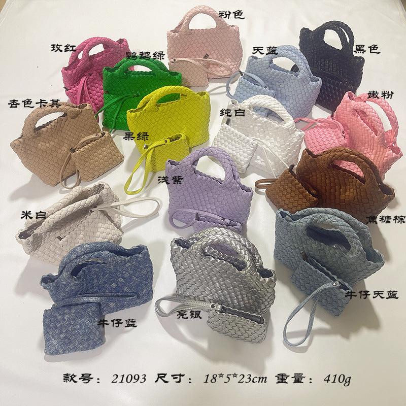 Bolsa Cestinha Trançada Estilo Coreano