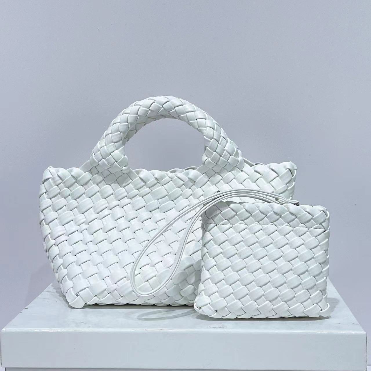 Bolsa Cestinha Trançada Estilo Coreano