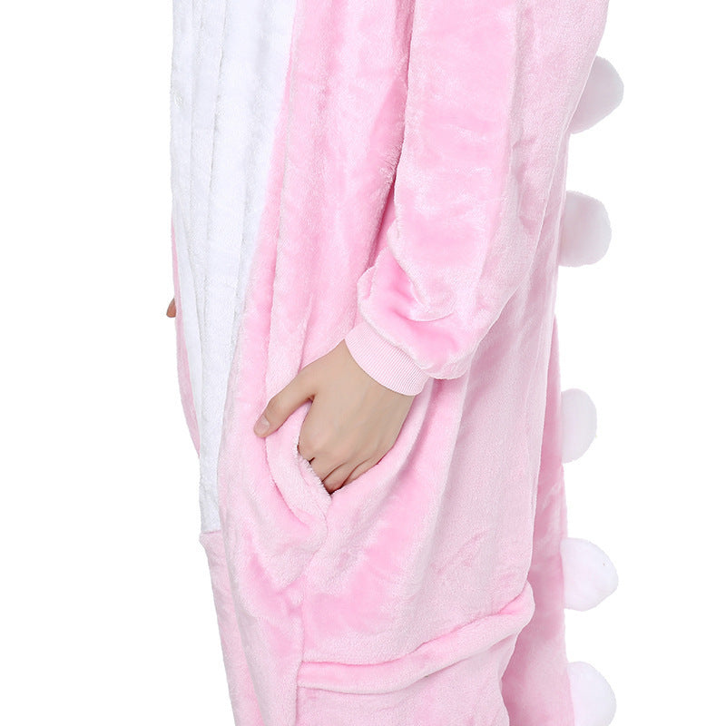 Cross-Border Cartoon One-Piece Pajamas Animal Flannel Winter Thickened Cross-Border Dinosaur Pegasus Tiger Unicorn