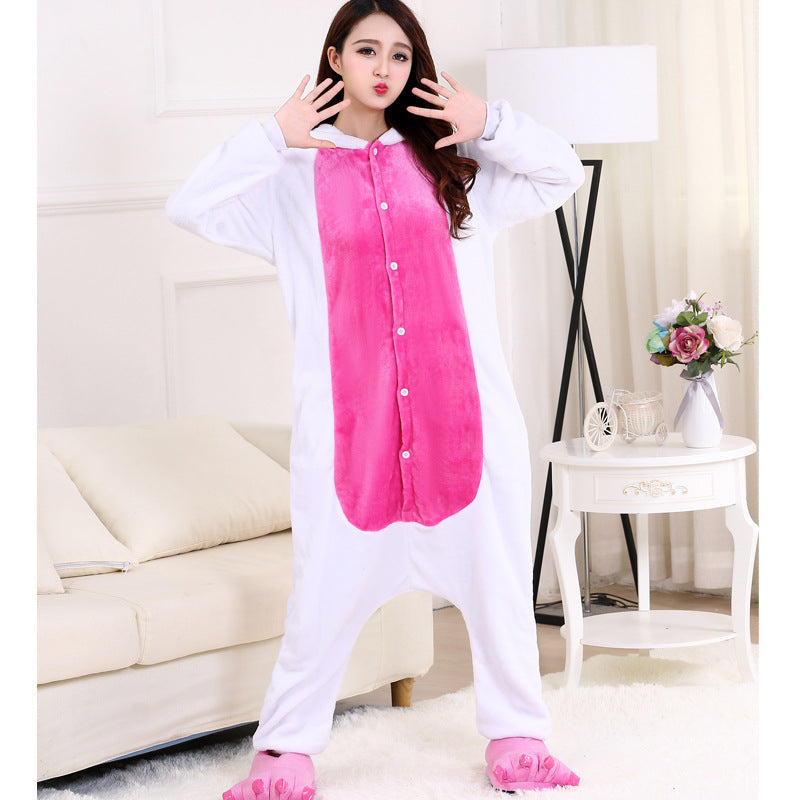Cross-Border Cartoon One-Piece Pajamas Animal Flannel Winter Thickened Cross-Border Dinosaur Pegasus Tiger Unicorn