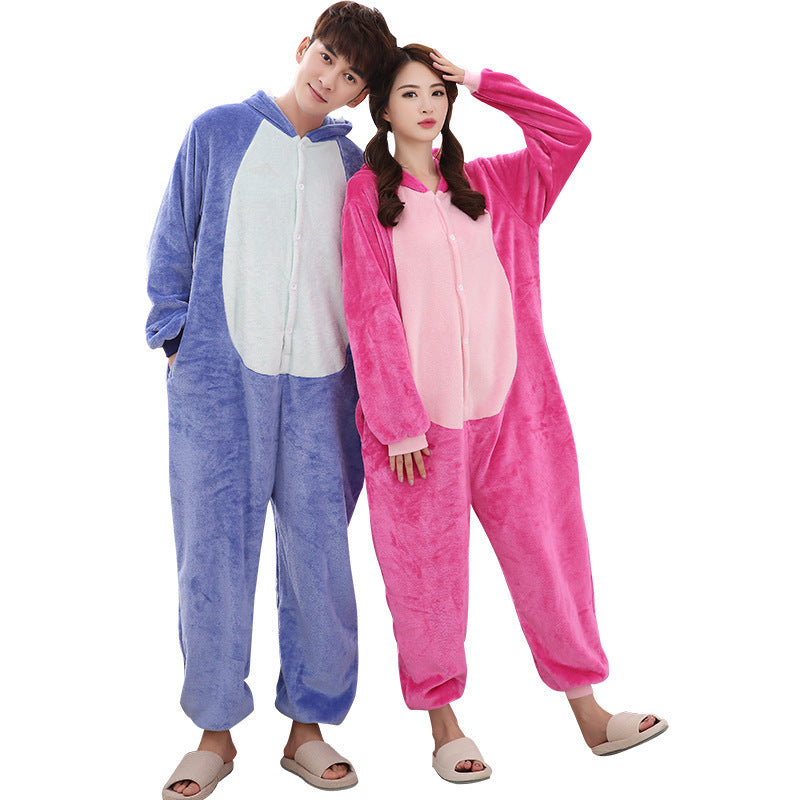 Cross-Border Cartoon One-Piece Pajamas Animal Flannel Winter Thickened Cross-Border Dinosaur Pegasus Tiger Unicorn