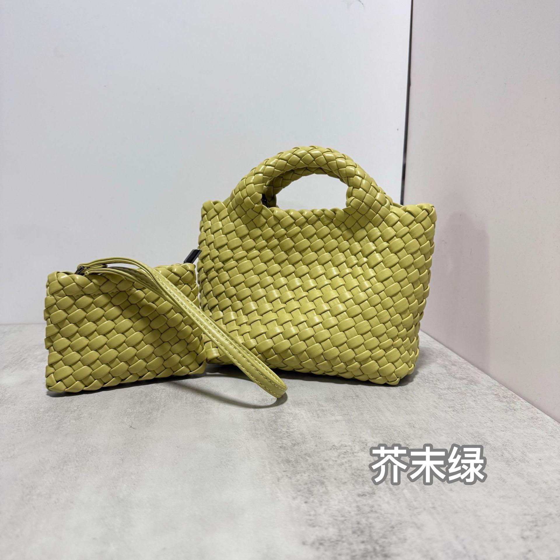 Bolsa Cestinha Trançada Estilo Coreano