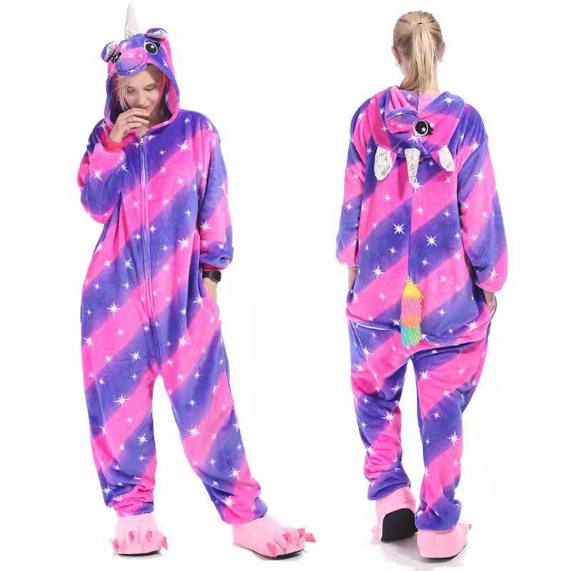 Cross-Border Cartoon One-Piece Pajamas Animal Flannel Winter Thickened Cross-Border Dinosaur Pegasus Tiger Unicorn