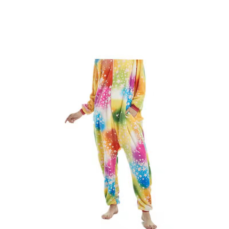 Cross-Border Cartoon One-Piece Pajamas Animal Flannel Winter Thickened Cross-Border Dinosaur Pegasus Tiger Unicorn
