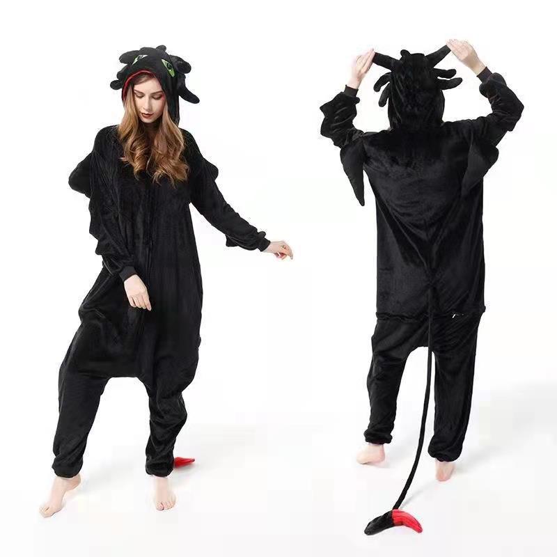 Cross-Border Cartoon One-Piece Pajamas Animal Flannel Winter Thickened Cross-Border Dinosaur Pegasus Tiger Unicorn