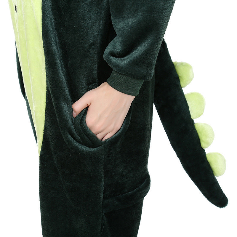 Cross-Border Cartoon One-Piece Pajamas Animal Flannel Winter Thickened Cross-Border Dinosaur Pegasus Tiger Unicorn
