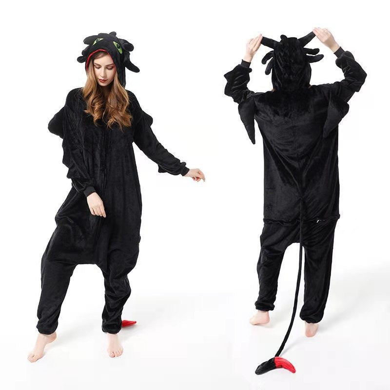 Cross-Border Cartoon One-Piece Pajamas Animal Flannel Winter Thickened Cross-Border Dinosaur Pegasus Tiger Unicorn