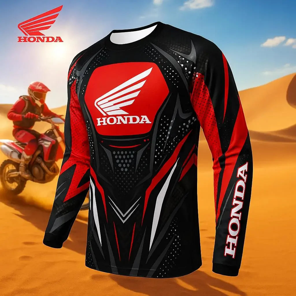Honda 2026 Summer New Off-Road Motorcycle Riding T-Shirt Breathable Sportswear Men and Women Riding Clothes