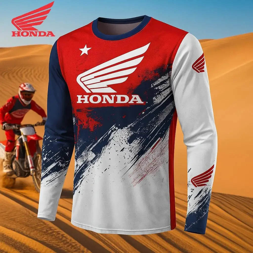 Honda 2026 Summer New Off-Road Motorcycle Riding T-Shirt Breathable Sportswear Men and Women Riding Clothes