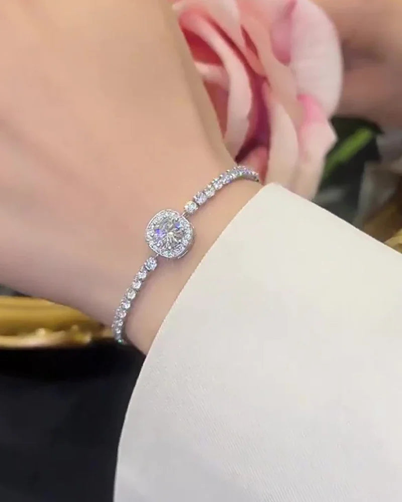 Pulseira Moissanite 1ct Prata 925 Feminina