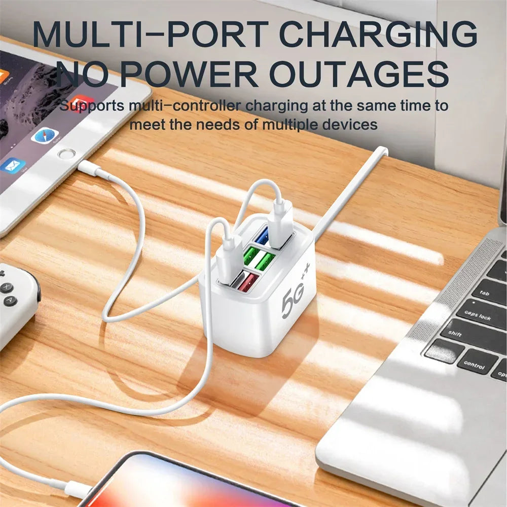 Carregador USB Rápido 6 em 1 com Cabo 1m