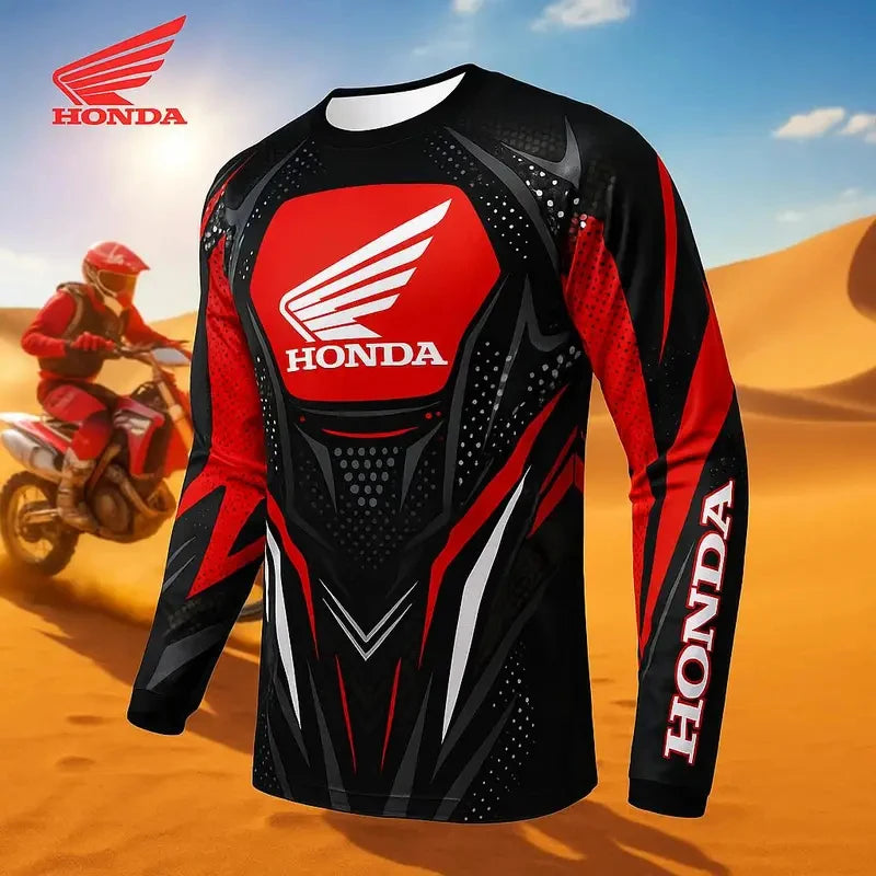 Honda 2026 Summer New Off-Road Motorcycle Riding T-Shirt Breathable Sportswear Men and Women Riding Clothes