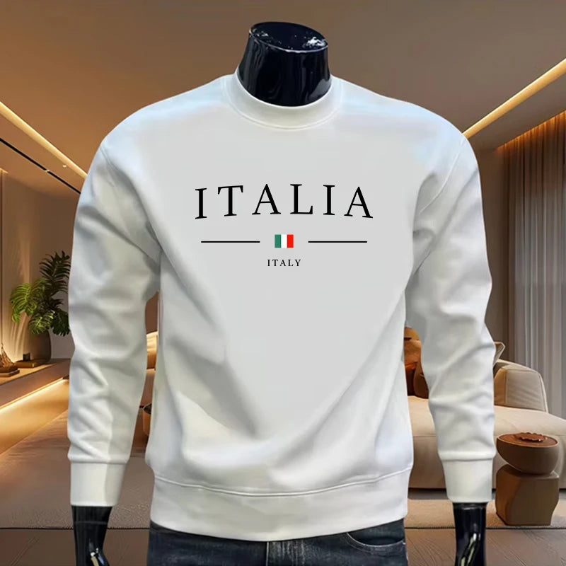 Italy Printing Mens Sweatshirts  Casual O-Neck Tops Outdoors Sports Jogging Mens Clothing Autumn Winter Pullover Sportswear 2025