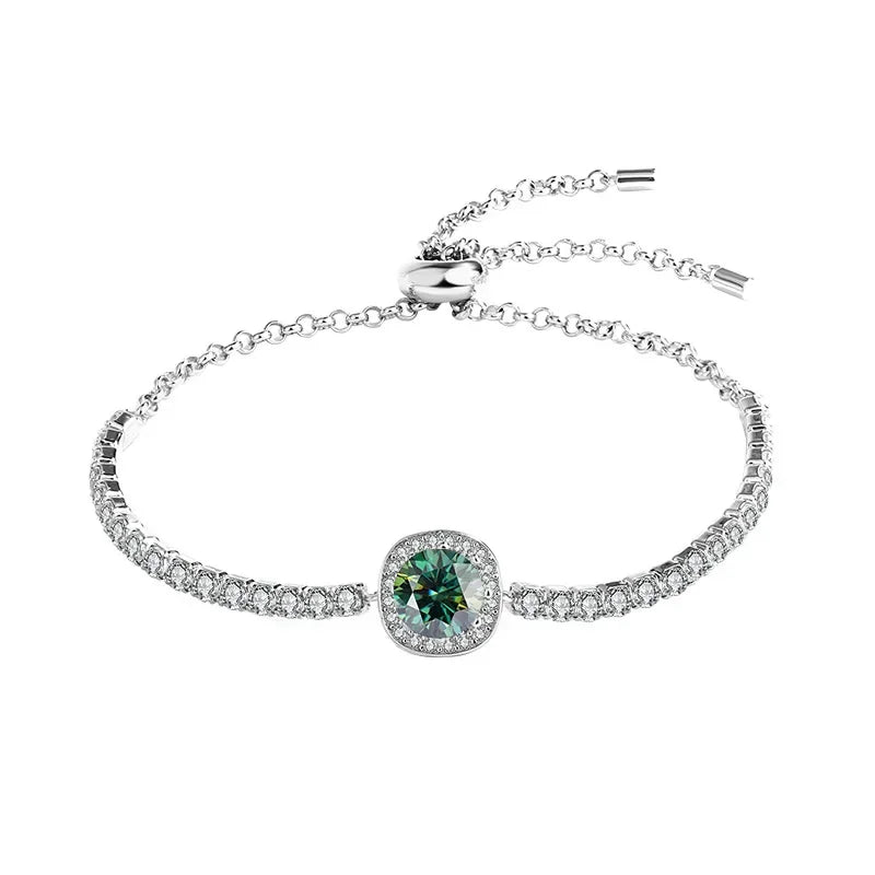 Pulseira Moissanite 1ct Prata 925 Feminina