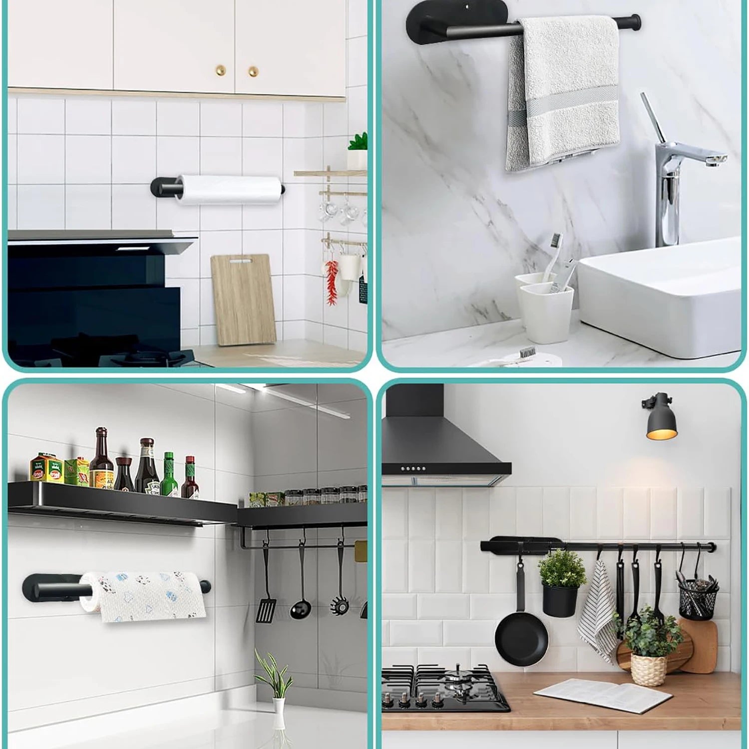 Suporte Adesivo para Papel Toalha de Cozinha e Banheiro