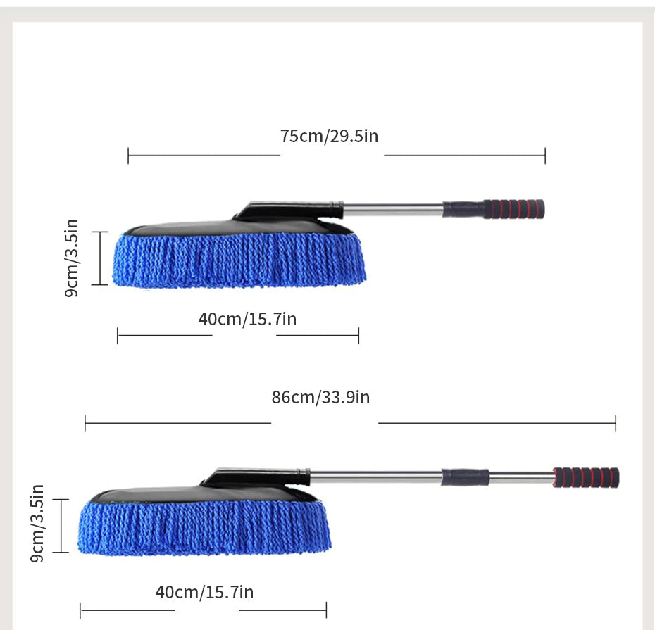 Mop de Microfibra para Lavagem de Carro com Cabo Extensível
