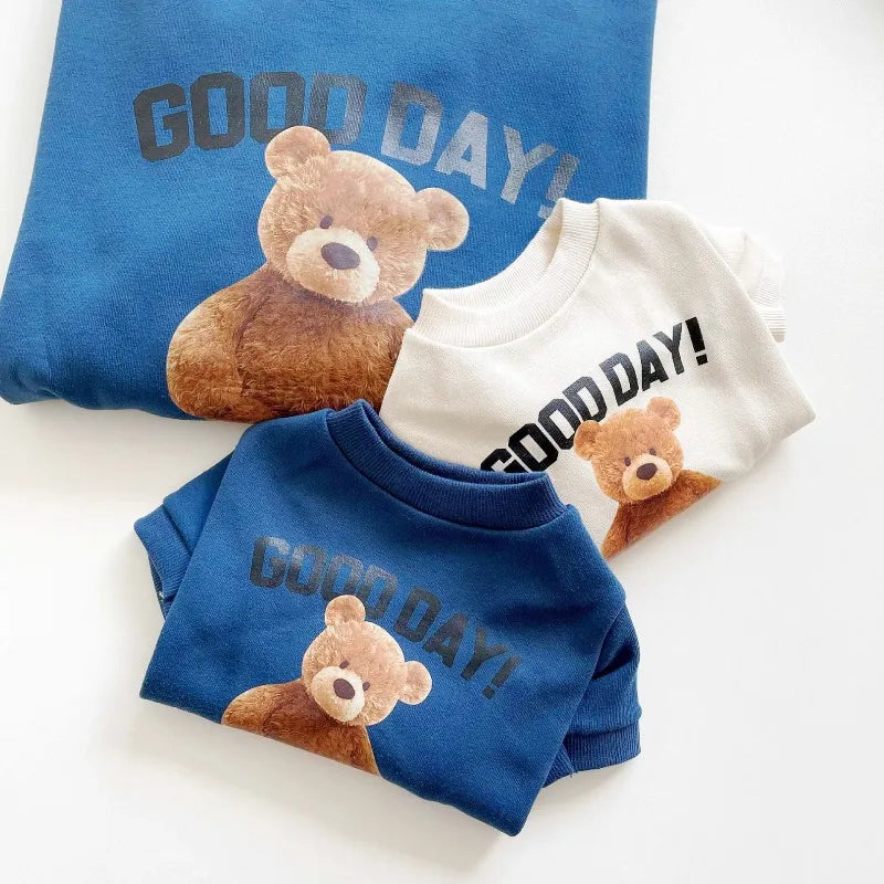 Autumn Dog Hoodies Cute Print Dog Clothing Fashion Puppy Sweatshirt Cartoon Bear Cat Hoodies Pet Pullovers Bichon Frise Costumes