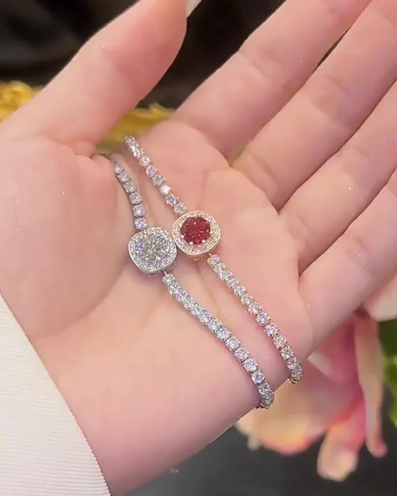 Pulseira Moissanite 1ct Prata 925 Feminina