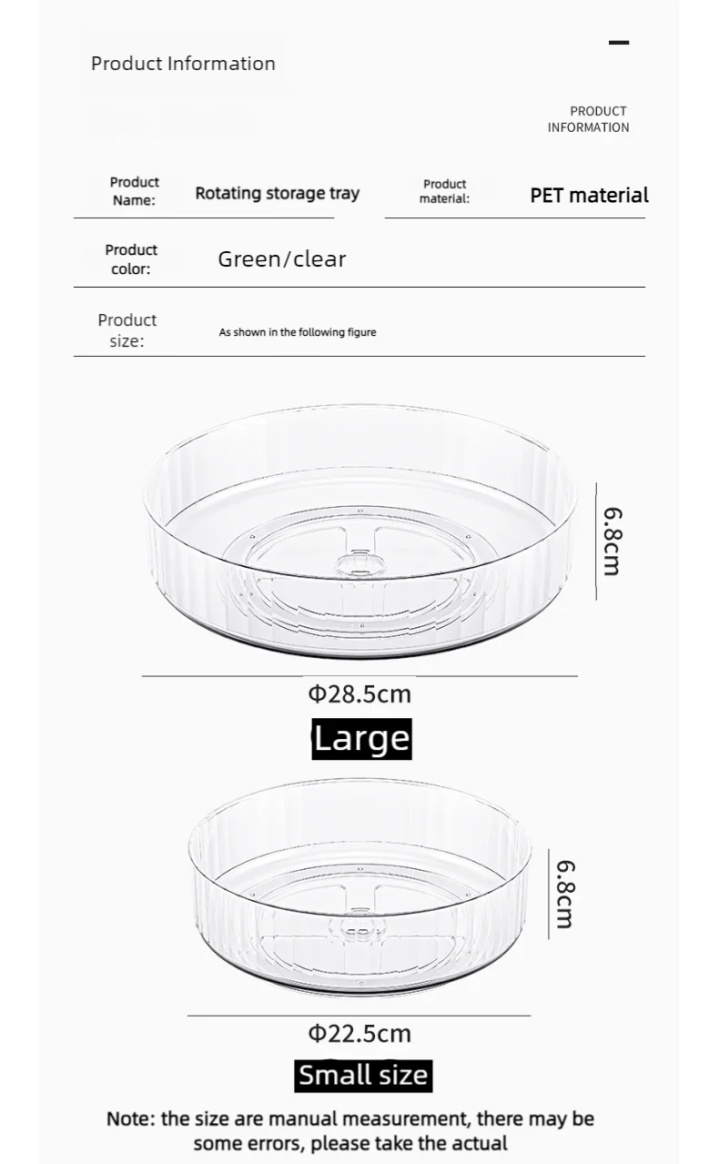 Bandeja Giratória 360° Lazy Susan para Geladeira e Cozinha