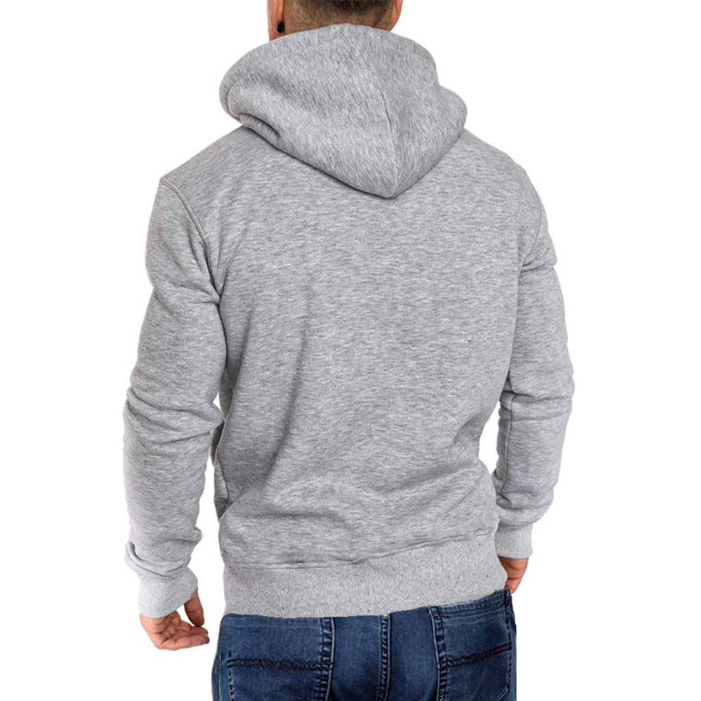 Men's autumn and winter solid color outdoor sports casual hoodie top