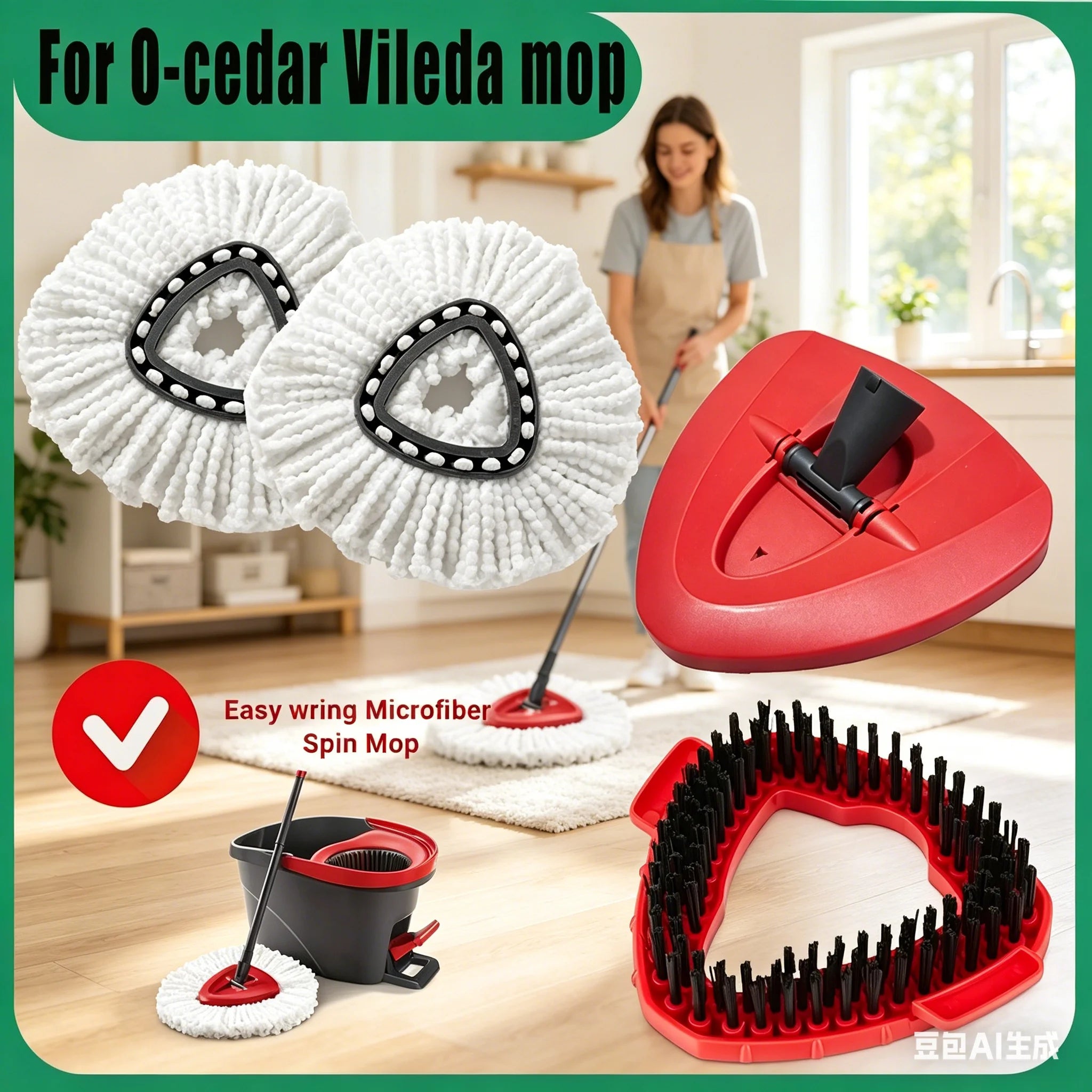 Refil de Microfibra para Mop Giratório Reutilizável