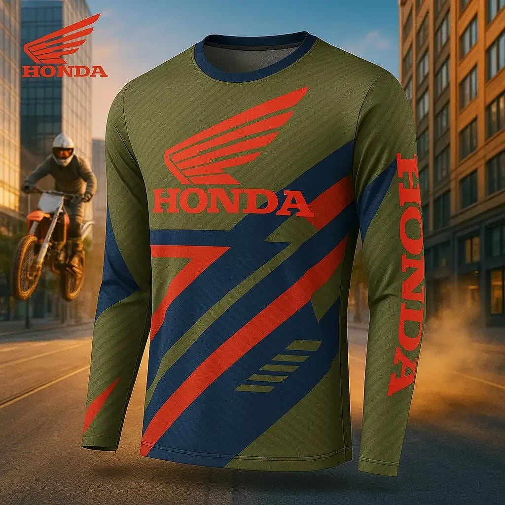 Honda 2026 Summer New Off-Road Motorcycle Riding T-Shirt Breathable Sportswear Men and Women Riding Clothes