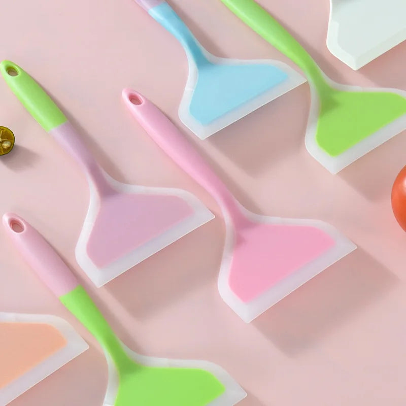 Pie Silicone Spatula Kitchen Non Stick Silicone Spatula High Temperature Resistant Beef Meat Egg Spatula Pizza Cooking Tools