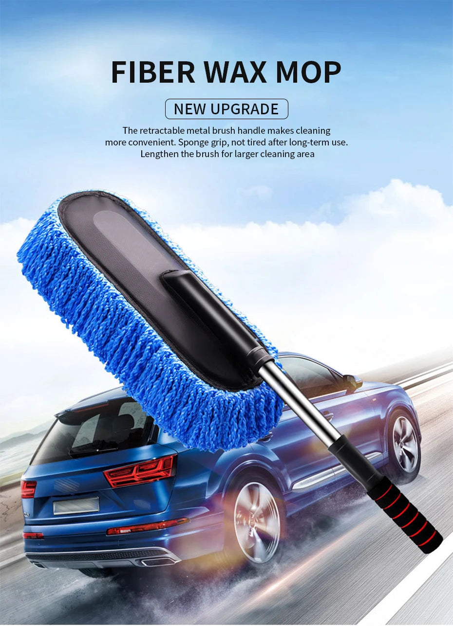 Mop de Microfibra para Lavagem de Carro com Cabo Extensível