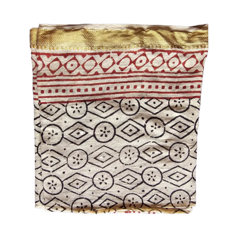 Sarong Algodão Borda Zari Seda Corante Vegetal