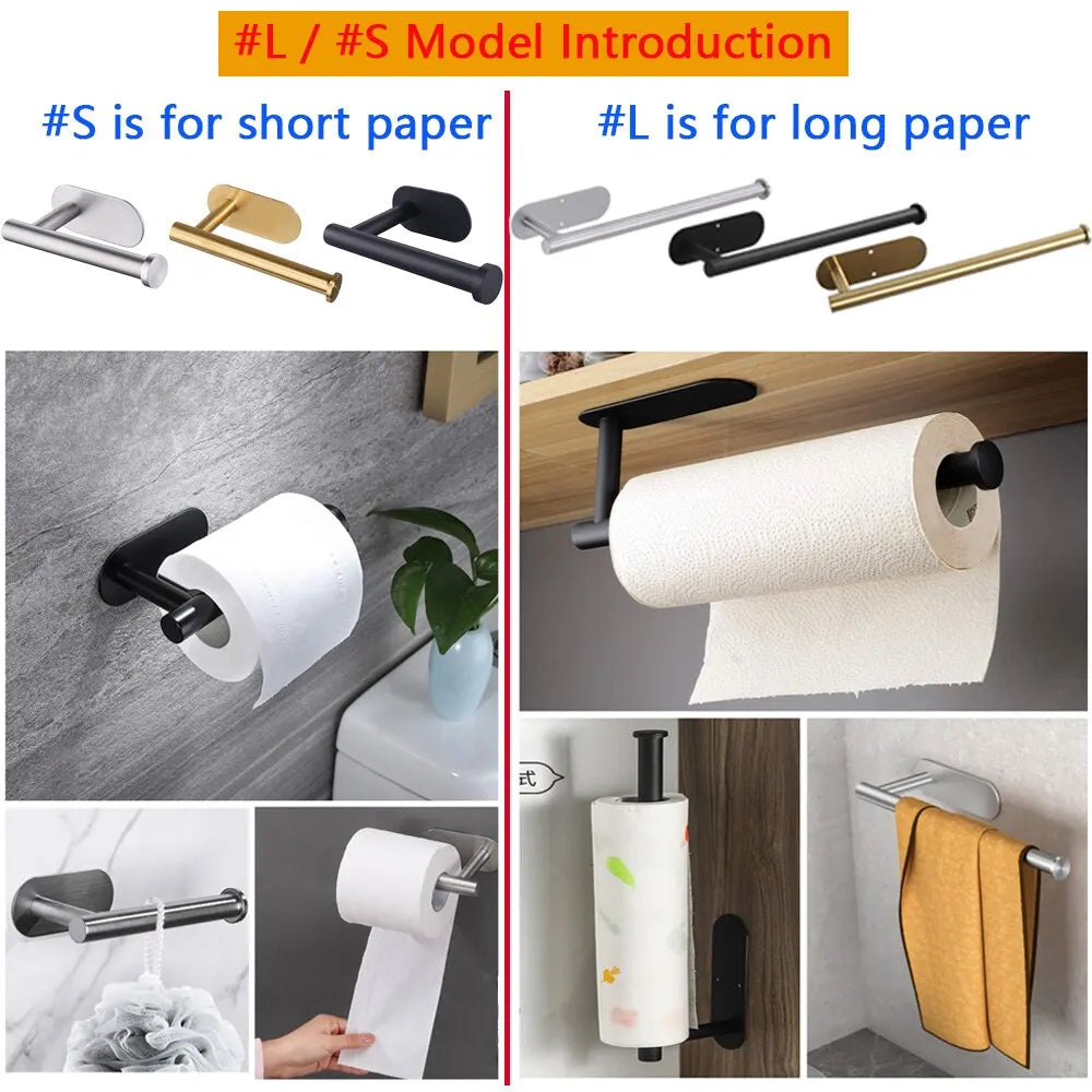 Suporte Adesivo para Papel Higiênico e Toalha de Cozinha