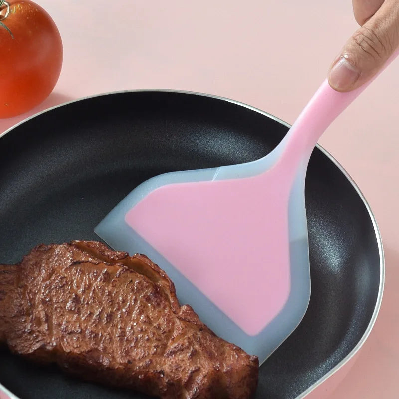 Pie Silicone Spatula Kitchen Non Stick Silicone Spatula High Temperature Resistant Beef Meat Egg Spatula Pizza Cooking Tools